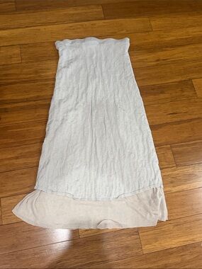Zara Beige/Cream Layered High-Low Skirt